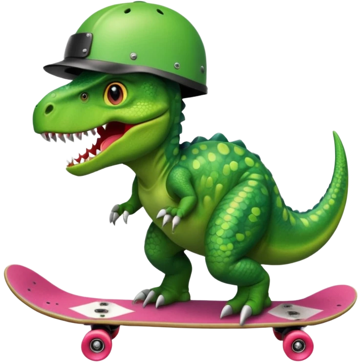 dinosaor with skateboard helmet emoji