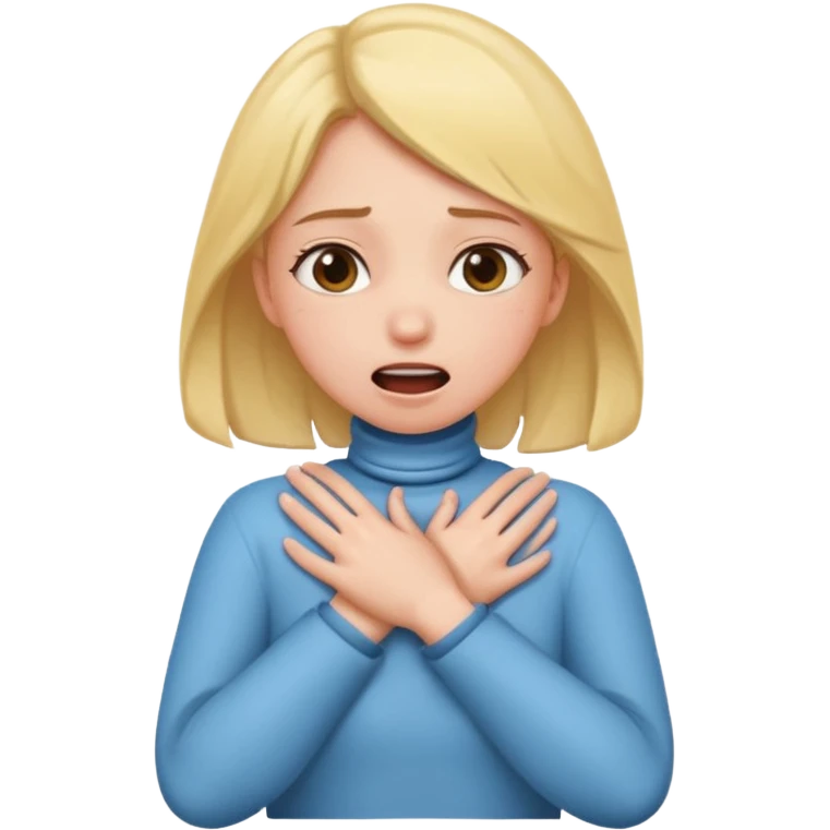 girl emoji doing the choking emote emoji