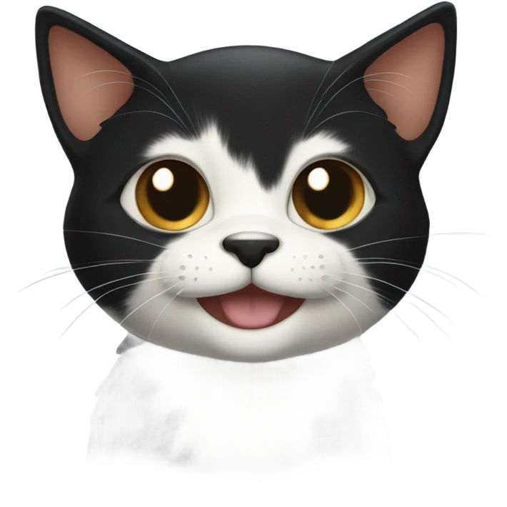 Black Calico cat smiling  emoji