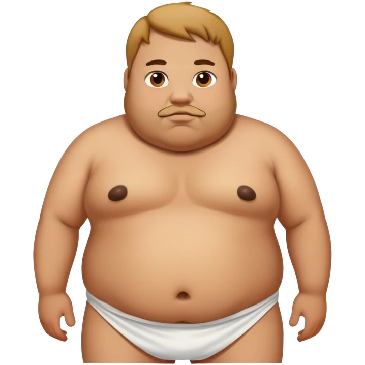 Fat man white loin cloth  emoji