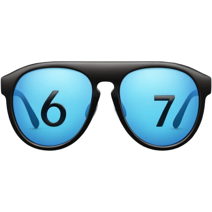 Sunglasses with the number 67 on them emoji