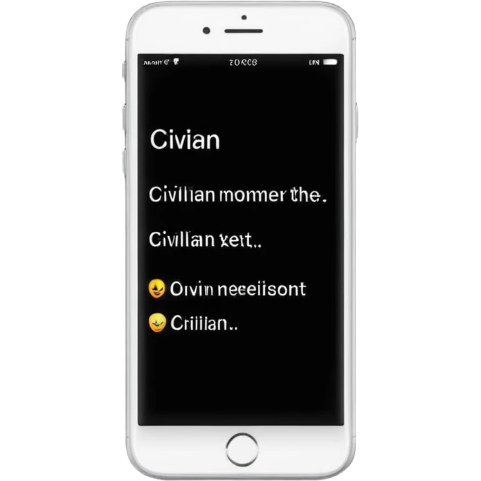 in the phone the text CIVILIAN emoji