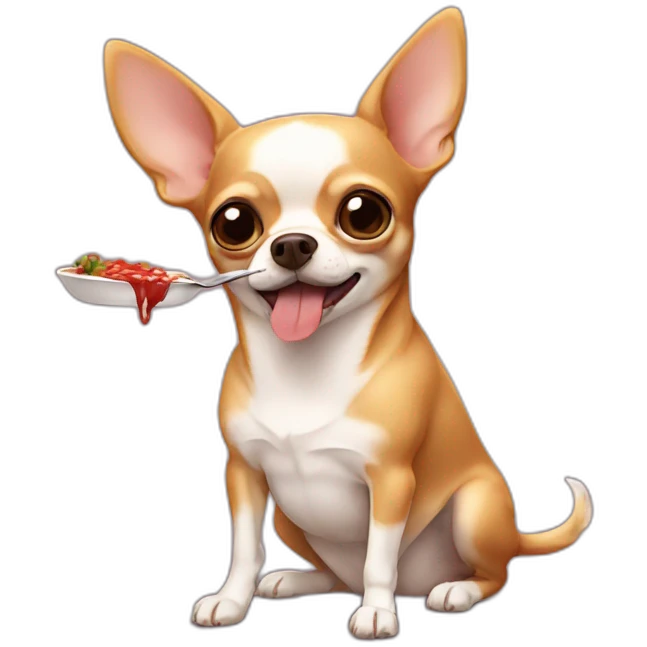 chihuahua eating row meat emoji