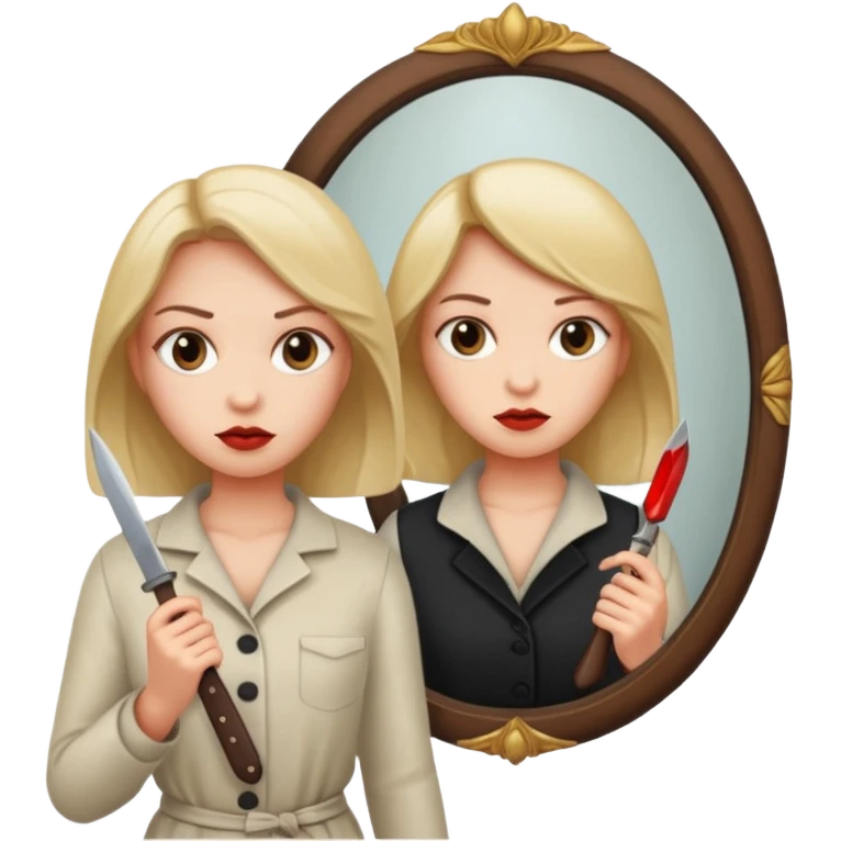 Killer behind woman on mirror emoji