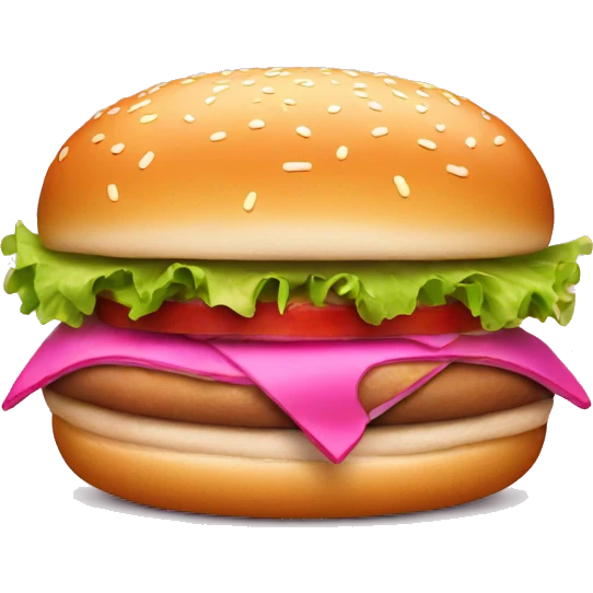 Pink burger emoji