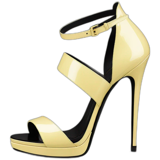 Ysl TRIBUTE heel SANDAL black PATENT LEATHER emoji