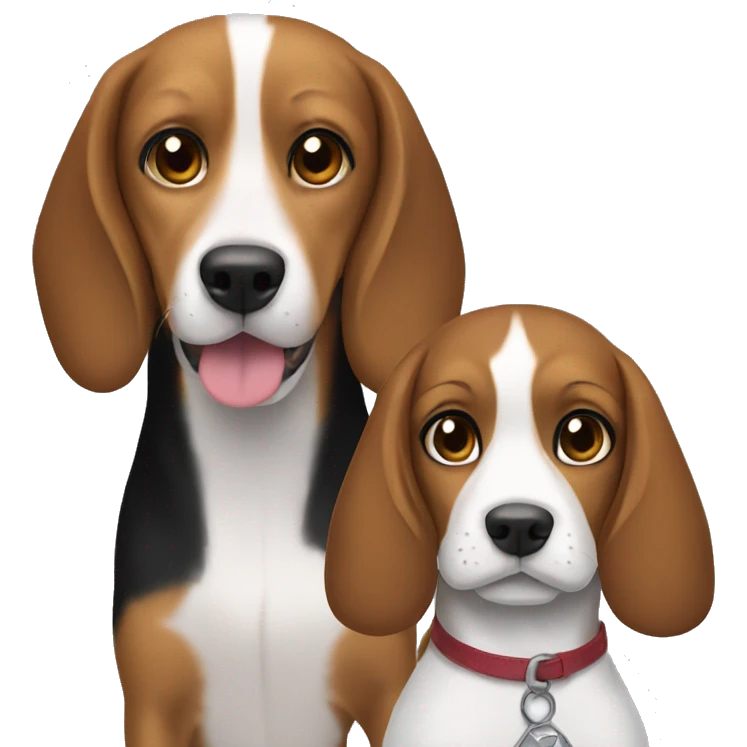 Beagle and brunette girl emoji