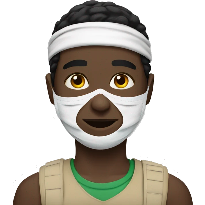 Face with face mask, palestine headband,boy, white boy,  emoji