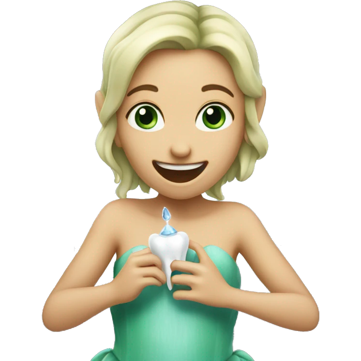 a fairy holding a tooth emoji