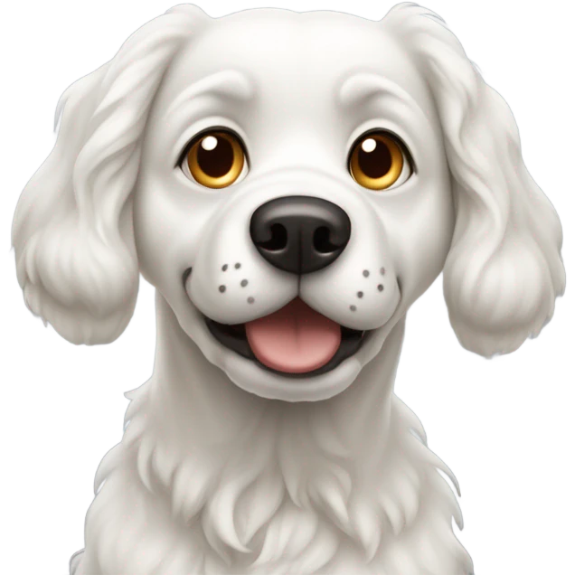 guilty white gold dog with a curly tail  emoji