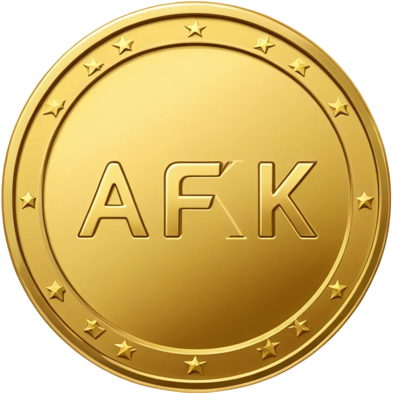 afk text in the gold coin emoji