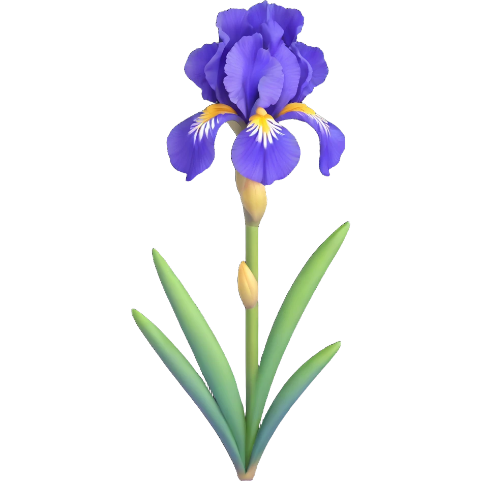 blue flag iris flower emoji