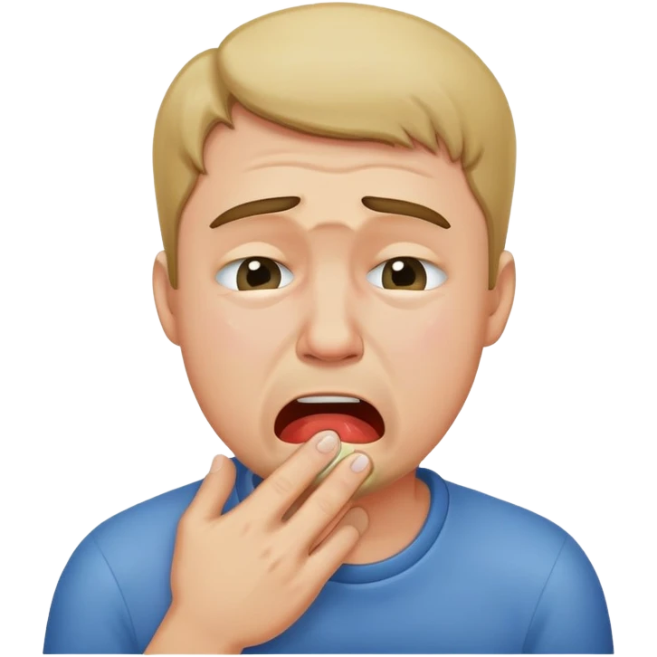 man choking himself crying emoji