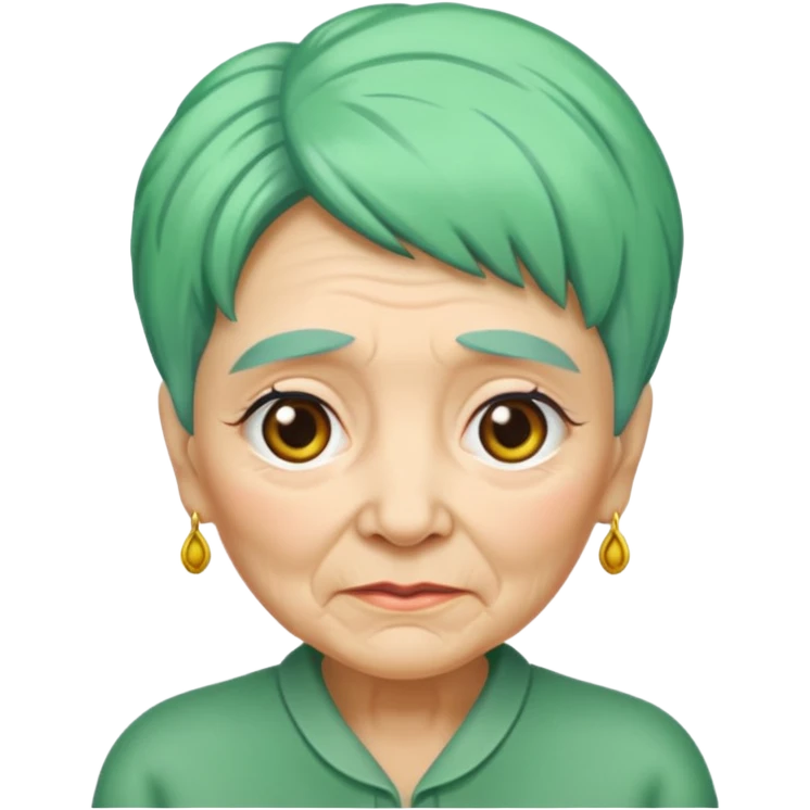 green haired grandma with wrinkles  emoji