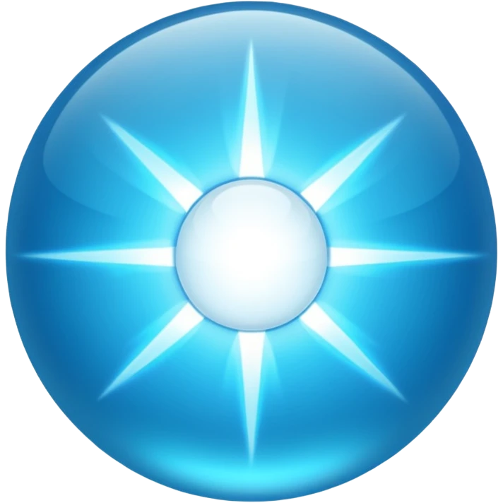 light blue energy sphere, bright centre, blurred borders emoji