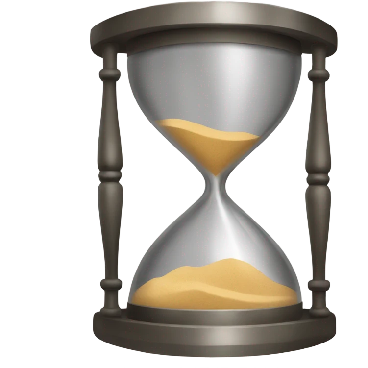 a metal sand clock emoji