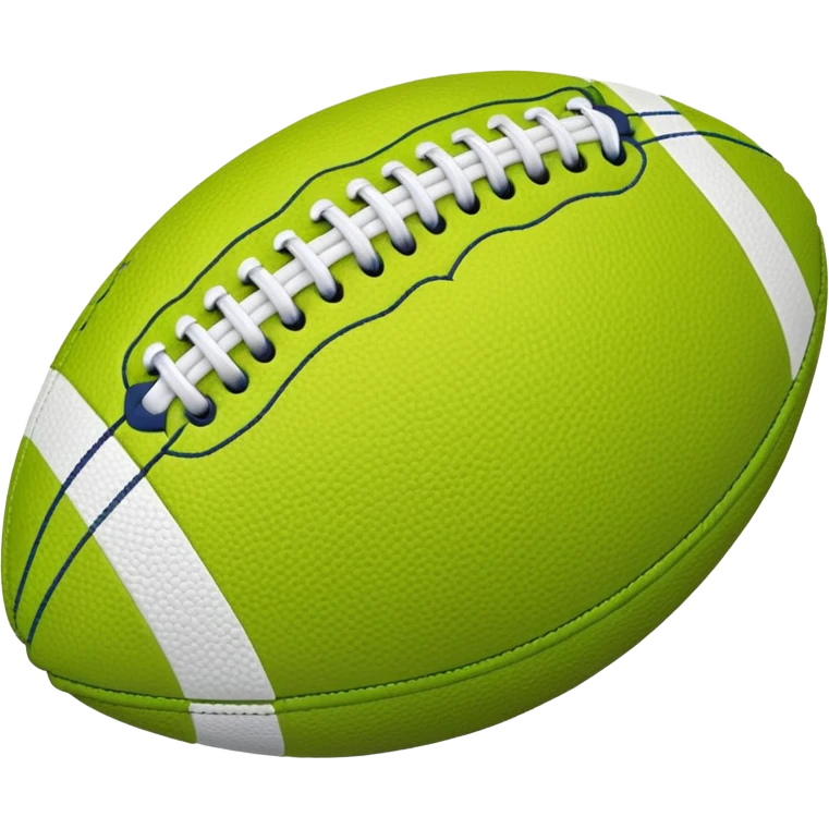 American football with lime green leather and navy-blue stitching emoji