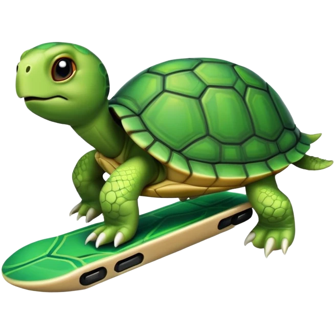 Turtle doing kickflip emoji