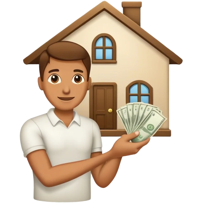 house in one hand money in another emoji