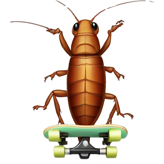 Cockroach on skateboard emoji