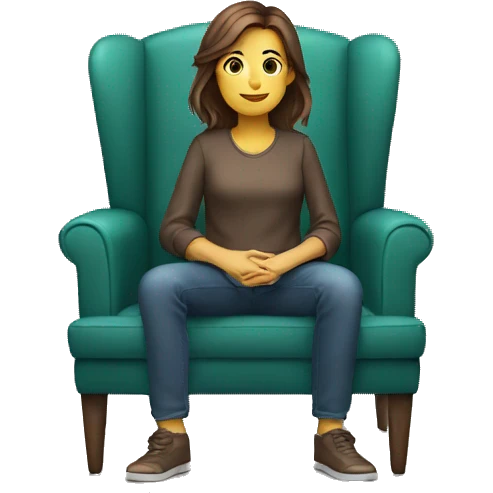 brown haired person sitting upright emoji