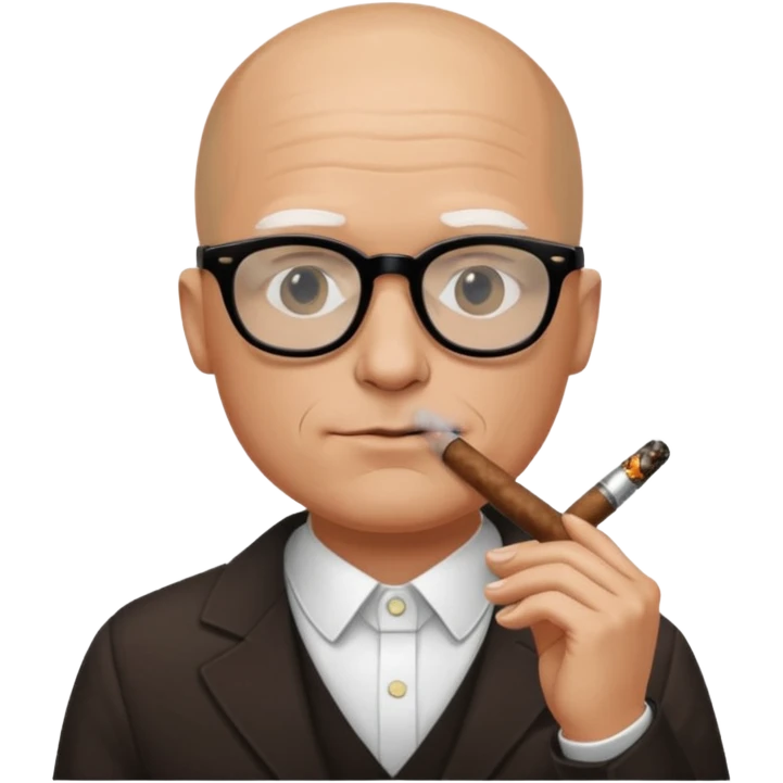 Bald white guy in black glasses and cigar, Andrew Tate emoji