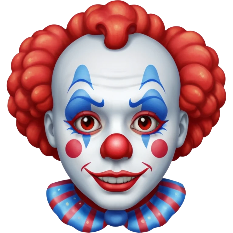 glitter red and blue clown emoji