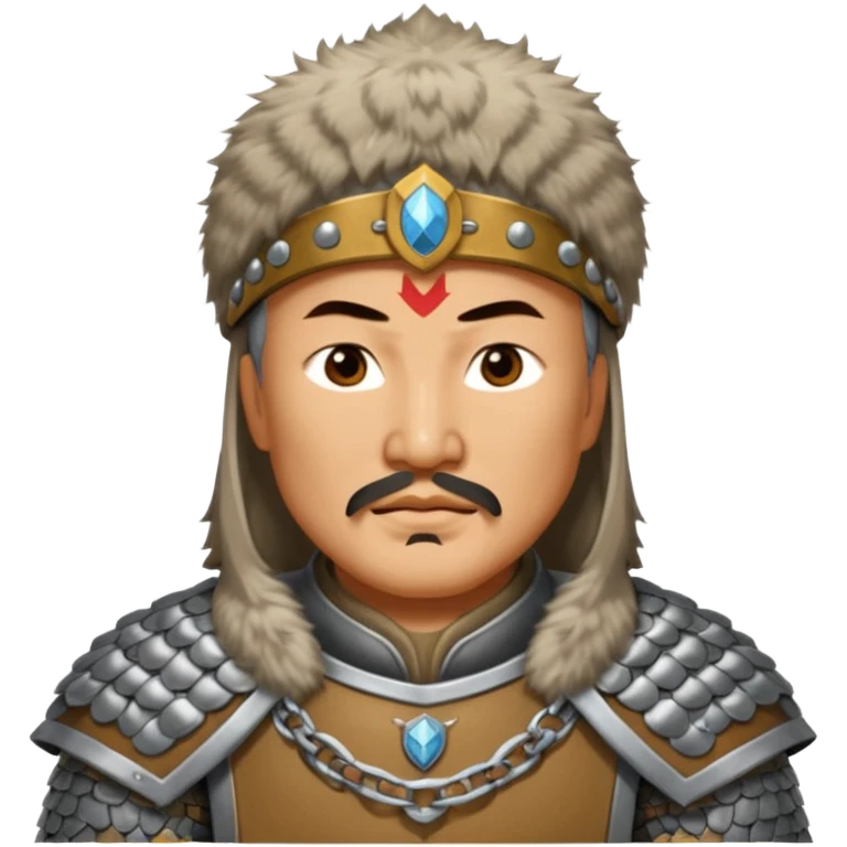 portrait of Genghis Khan in armor emoji