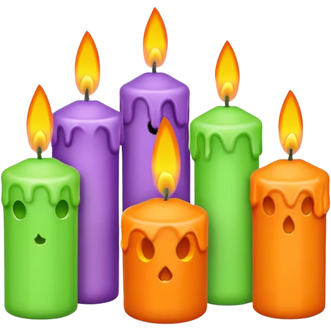 pastel halloween candles cozy emoji
