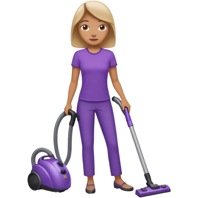 Disney vacuuming with purple shirt emoji