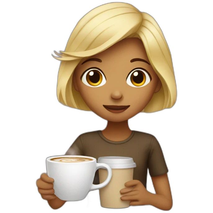 Girl with coffee emoji