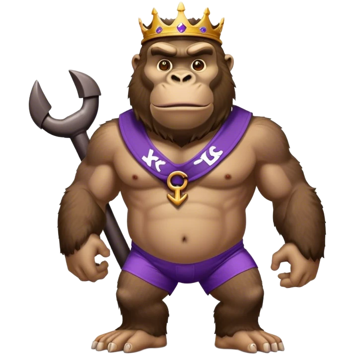 king kong wearing dockers sleeveless jersey white and purple anchor emoji