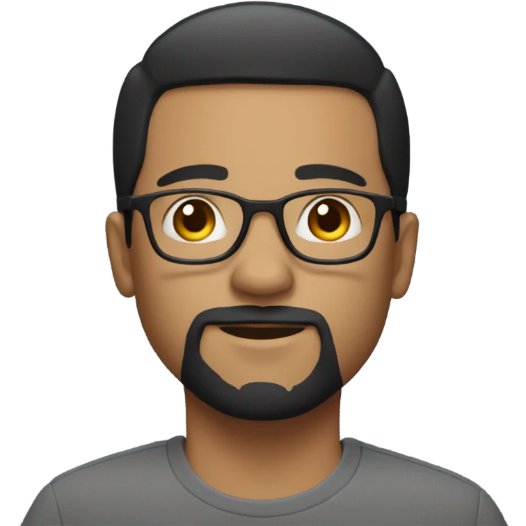 Guy with short black hair and glasses and goatee beard emoji