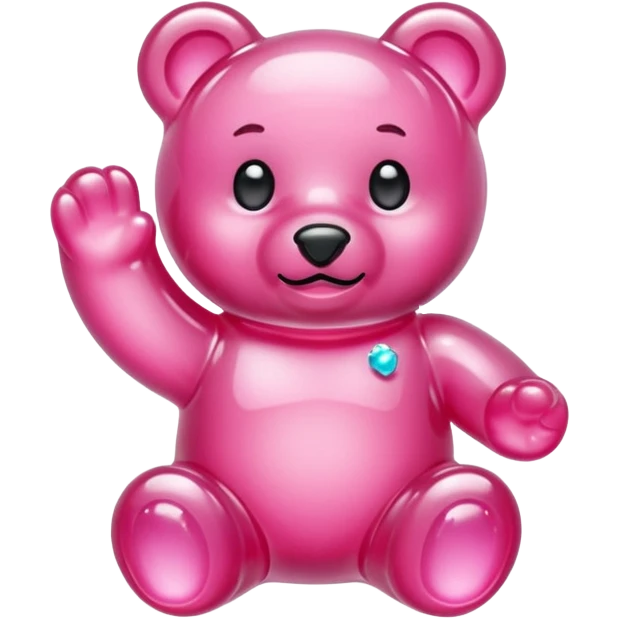 Pink Gummybear made out of crystals emoji