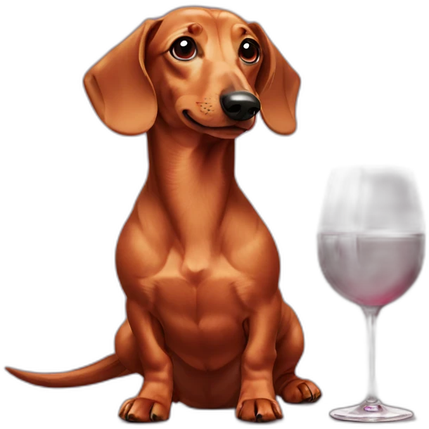 Dachshund and wine emoji