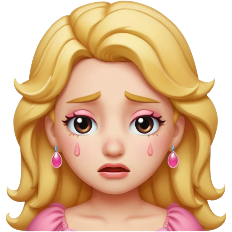 Crying princess peach emoji