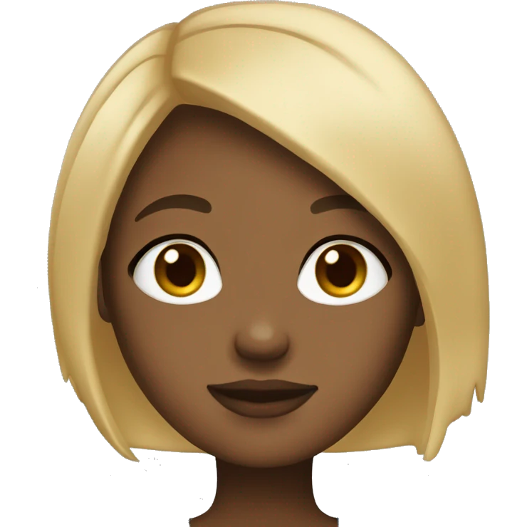 light skin black girl with blonde bob emoji