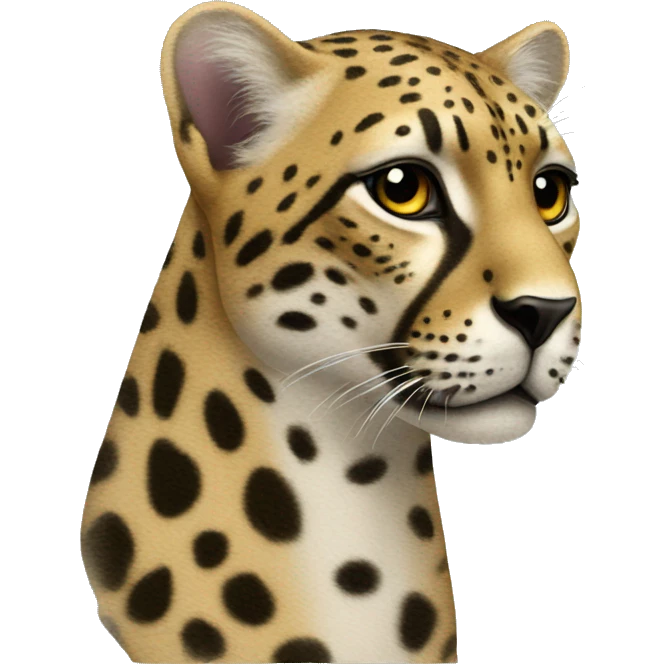 glamour gepard with bomque on it ear emoji