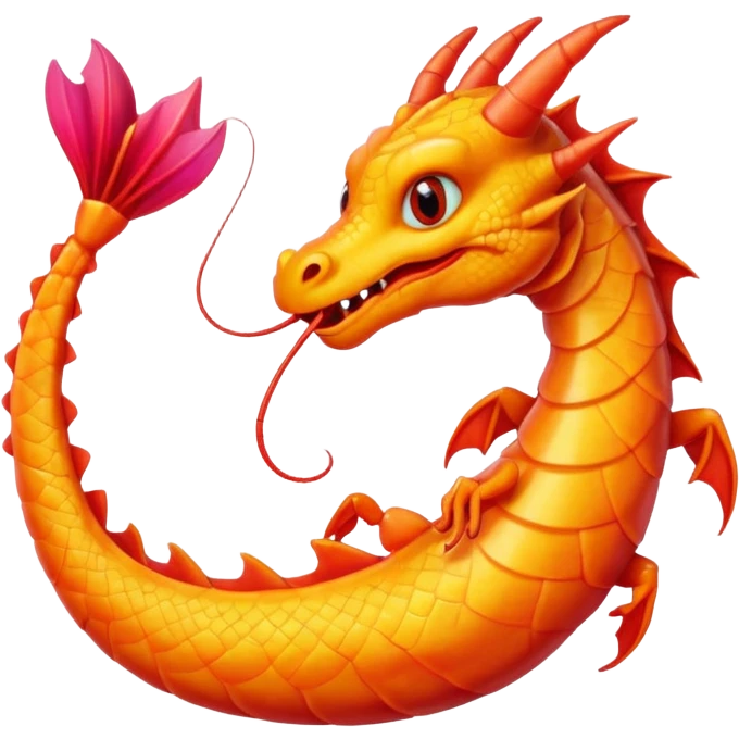 a dragon and a shrimp are friends emoji