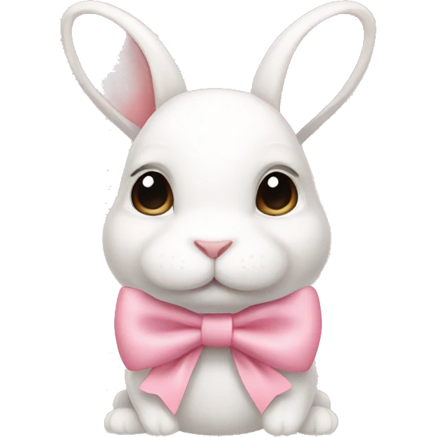 Light pink bow on a cute rabbit emoji