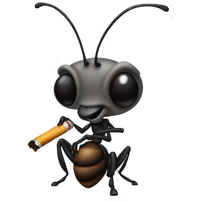 Small ant with cigarette emoji