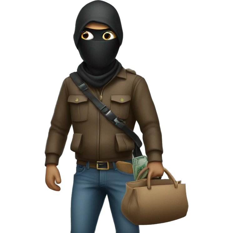 A robber with a bag of money on his shoulder emoji