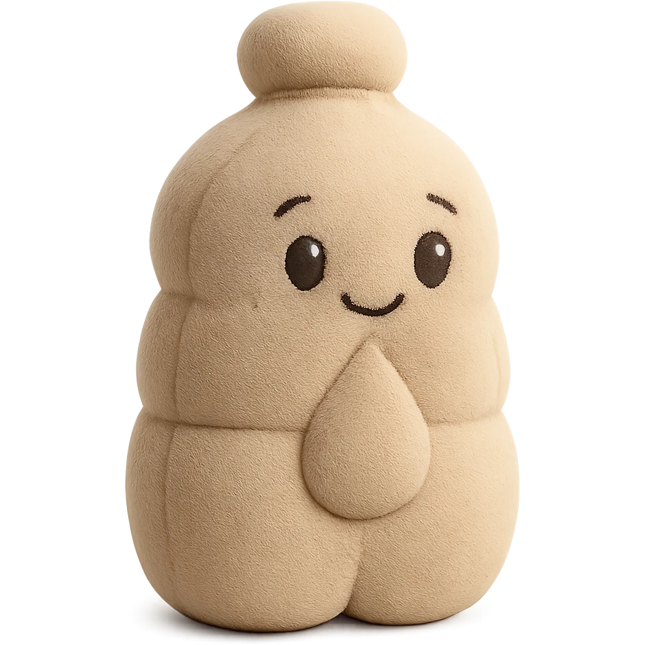 Remove the background while keeping the smooth organic 3D style with a soft beige color palette. The design should be minimal and elegant, with rounded shapes and soft lighting, avoiding blocky forms. emoji