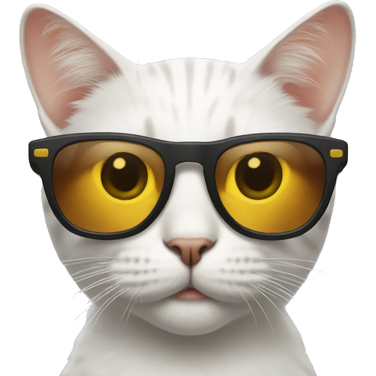 Cat with sunglasses and new iphone emoji
