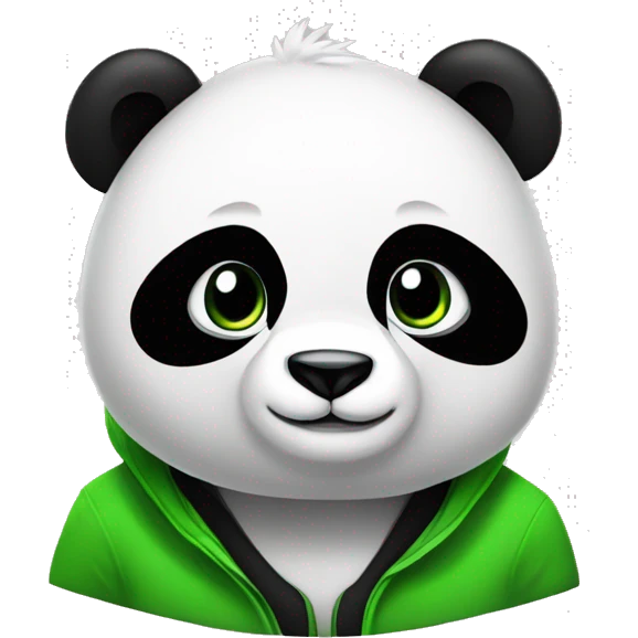 black and white panda in green clothes and titles: Theo the best emoji