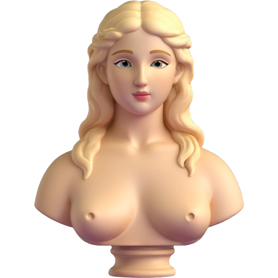 Bust of Aphrodite of Knidos statue, classical Greek sculpture showing only head, shoulders and upper chest emoji