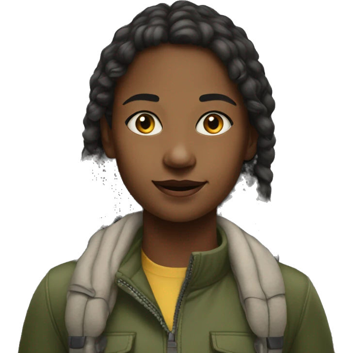 realistic portrait of girl outdoors emoji
