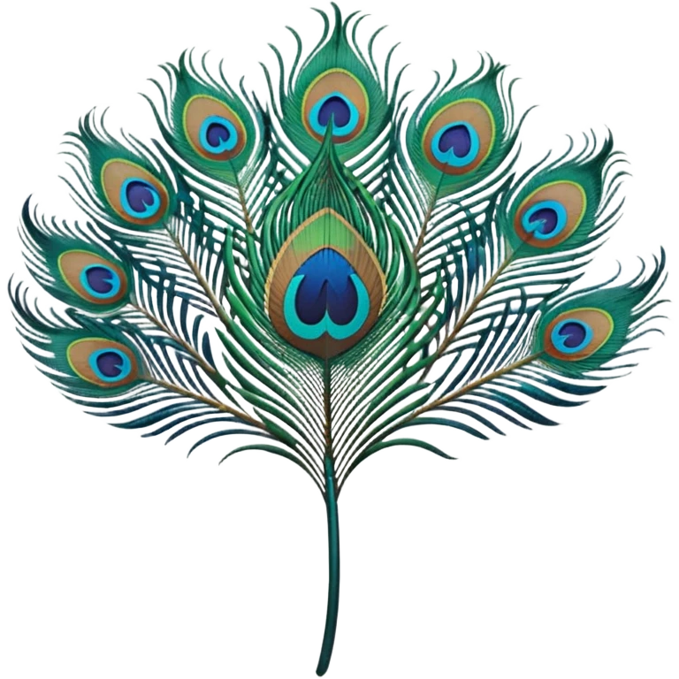 single peacock feather, stylized emoji