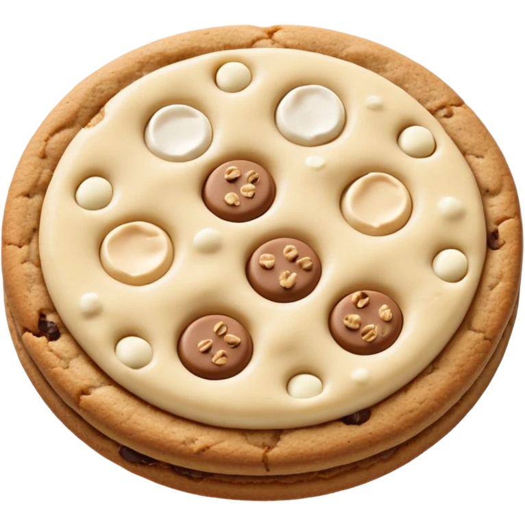 White chocolate chip chips ahoy cookie no face less pizza shaped emoji