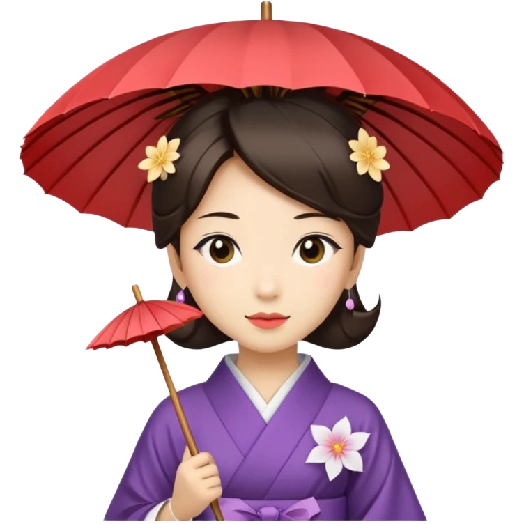 Japanese Princess  with paper umbrella emoji